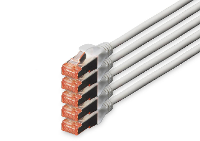 Digitus DK 1644 150 5 RJ45 Netwerk Aansluitkabel CAT 6 S/FTP 15 m Grijs Folie afscherming, Afscherming totaal, Afgeschermd, Halogeenvrij, Simplex, Afgeschermd