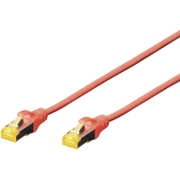 Digitus DK 1644 A 0025/R RJ45 Netwerkkabel, patchkabel CAT 6A S/FTP 0.25 M Rood Halogeenvrij, Verdraaide paren, Snagless, Vlambestendig 1 stuk(s)