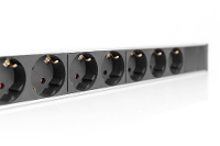Digitus DN 95412 19 inch Patchkast stekkerdoos Geaarde contactdoos Met schakelaar, Overspanningsbescherming Zwart, Zwart (RAL 9005)