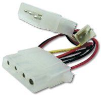 Digitus PC ventilator, Computer, Stroom Kabel [1x IDE stroomstekker 4 polig   1x PC ventilatorbus 3 polig] 0.30 M Geel, Rood, Zwart