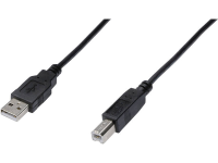 Digitus AK 300105 030 S USB kabel USB 2.0 USB A stekker, USB B stekker 3.00 M Zwart Rond, Afgeschermd (dubbel)