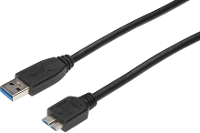 Digitus AK 11234 USB kabel USB 3.2 Gen1 USB A stekker, USB micro B 3.0 Stekker 0.25 M Zwart