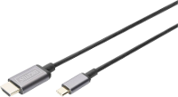 Digitus USB 3.2 Gen 1 (USB 3.0), USB 3.2 Gen 1 (USB 3.0) Adapterkabel [1x USB 3.2 Gen 2 stekker C (USB 3.1), USB C stekker   1x HDMI stekker] DA 70821 1.80 M