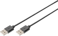 Digitus USB kabel USB 2.0 USB A stekker, USB A stekker 1.80 M Zwart AK 300100 018 S