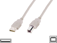 Digitus USB kabel USB 2.0 USB A stekker, USB B stekker 3.00 M Beige AK 300102 030 E