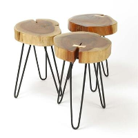 Bijzettafel Boomstam Arbor acaciahout   32x32x45 cm   Hout   Bruin