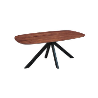 Eettafel deens ovaal Paris walnoot finish 180x100 cm   Hout   Bruin