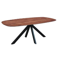 Eettafel deens ovaal Paris walnoot finish 200x100 cm   Hout   Bruin