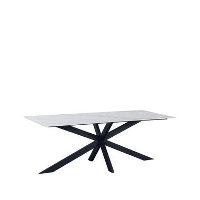 Eettafel Edin 150x80 cm marmerlook wit   Stoneware   Wit