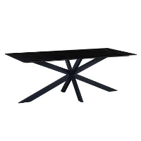 Eettafel Edin 150x80 cm marmerlook zwart   Stoneware   Zwart