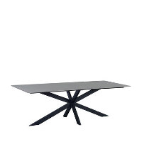 Eettafel Edin 230x100 cm marmerlook grijs   Stoneware   Grijs