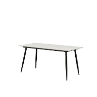 Eettafel Jules 150x80 cm marmerlook wit   Stoneware   Wit