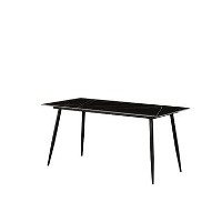 Eettafel Jules 150x80 cm marmerlook zwart   Stoneware   Zwart