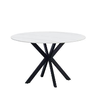 Eettafel Yuna marmerlook wit 120 x 120 x 76 cm