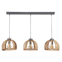 Hanglamp gebogen mangohout Madri 3 lichts   Mangohout   Bruin