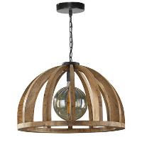 Hanglamp gebogen mangohout Madri Ø60   Mangohout   Bruin