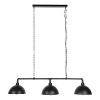 Hanglamp industrieel Abby 3 lichts buis zwart   Metaal   Zwart