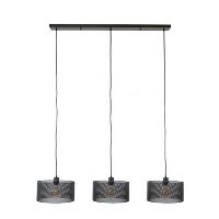 Hanglamp Jeff 3 lichts mesh round   Metaal   Zwart