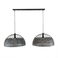 Hanglamp Jessica 2 lichts metaal zwart bruin 60x140x150 cm Zwart bruin