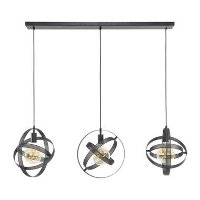 Hanglamp Yaya 3 lichts mesh   Metaal   Zwart