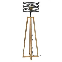 Houten vloerlamp Twist   Hout   Bruin, grijs