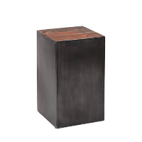 IndustriÃ«le bijzettafel Crosby hout metaal vierkant laag   Hardhout   Bruin