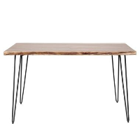 IndustriÃ«le eettafel acaciahout Novi 130x70 cm   70x130x77 cm   Hout   Bruin