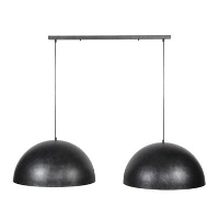 IndustriÃ«le hanglamp Dacia 2 lichts antraciet rond   Metaal   Grijs