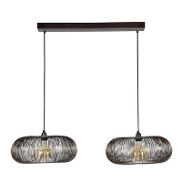 IndustriÃ«le hanglamp Jill 2 lichts koper bruin   Metaal   Grijs