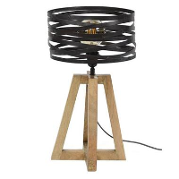 IndustriÃ«le houten tafellamp Twist   Metaal   Slate grey
