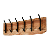 IndustriÃ«le kapstok Levi massief hout 6 haken horizontaal   12x100x30 cm   Hout
