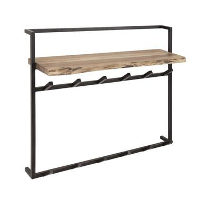 IndustriÃ«le kapstok Naomi 12 haken acaciahout metaal 30x100x80 cm
