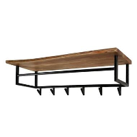 IndustriÃ«le Kapstok Niels Hoedenplank acaciahout   33x100x27 cm   Hout   Bruin