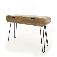IndustriÃ«le sidetable Jasmine 2 lades mangohout 30x120x76 cm Mangohout