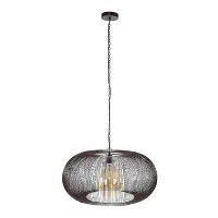 Industriële hanglamp Jill koper bruin   70x70x150 cm   Nikkel   Zwart