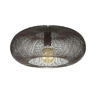 Industriële plafondlamp Jill koper bruin   43x43x20 cm   Nikkel   Zwart