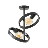 Industriële plafondlamp Otan 2 lichts metaal zwart 26x42x37 cm Metaal