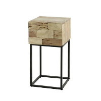 Industrieel nachtkastje Anna Sophie acaciahout 1 lade 30x30x60 cm Hout