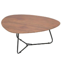Organische salontafel Zoë walnoot groot   96x86x37 cm   Mangohout   Bruin