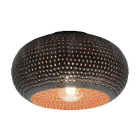 Plafondlamp Linda metaal Ø35 cm   Zwart bruin   Bruin