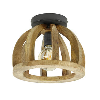 Plafondlamp Madri gebogen mangohout Ø30   30x30x24 cm   Mangohout   Bruin
