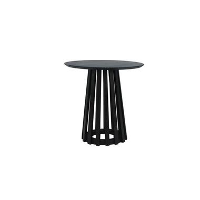 Ronde bijzettafel Rory acaciahout zwart Ø50   50x50x50 cm   Hout   Zwart