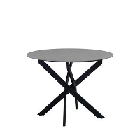 Ronde eettafel Vivian Ø100 cm marmerlook grijs spinpoot   Stoneware   Grijs