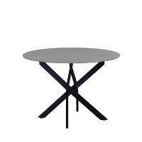 Ronde eettafel Vivian Ø110 cm marmerlook grijs spinpoot   Stoneware   Grijs