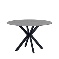 Ronde eettafel Yuna Ø120 cm marmerlook grijs   Stoneware   Grijs