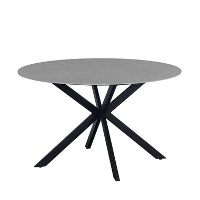 Ronde eettafel Yuna Ø130 cm marmerlook grijs   Stoneware   Grijs