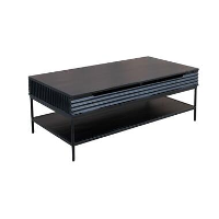 Salontafel met opbergruimte Jonas mangohout 120x60 cm zwart   Mangohout   Zwart