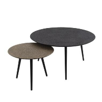 Salontafel set van 2 Alina zwart / goud   74x74x40 cm   Grijs   Grijs