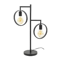 Tafellamp Hennes ring 2 lichts   51x50x70 cm   Metaal   Grijs