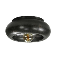 Zwarte plafondlamp Skyler rond Ø42 cm   42x42x18 cm   Metaal   Zwart
